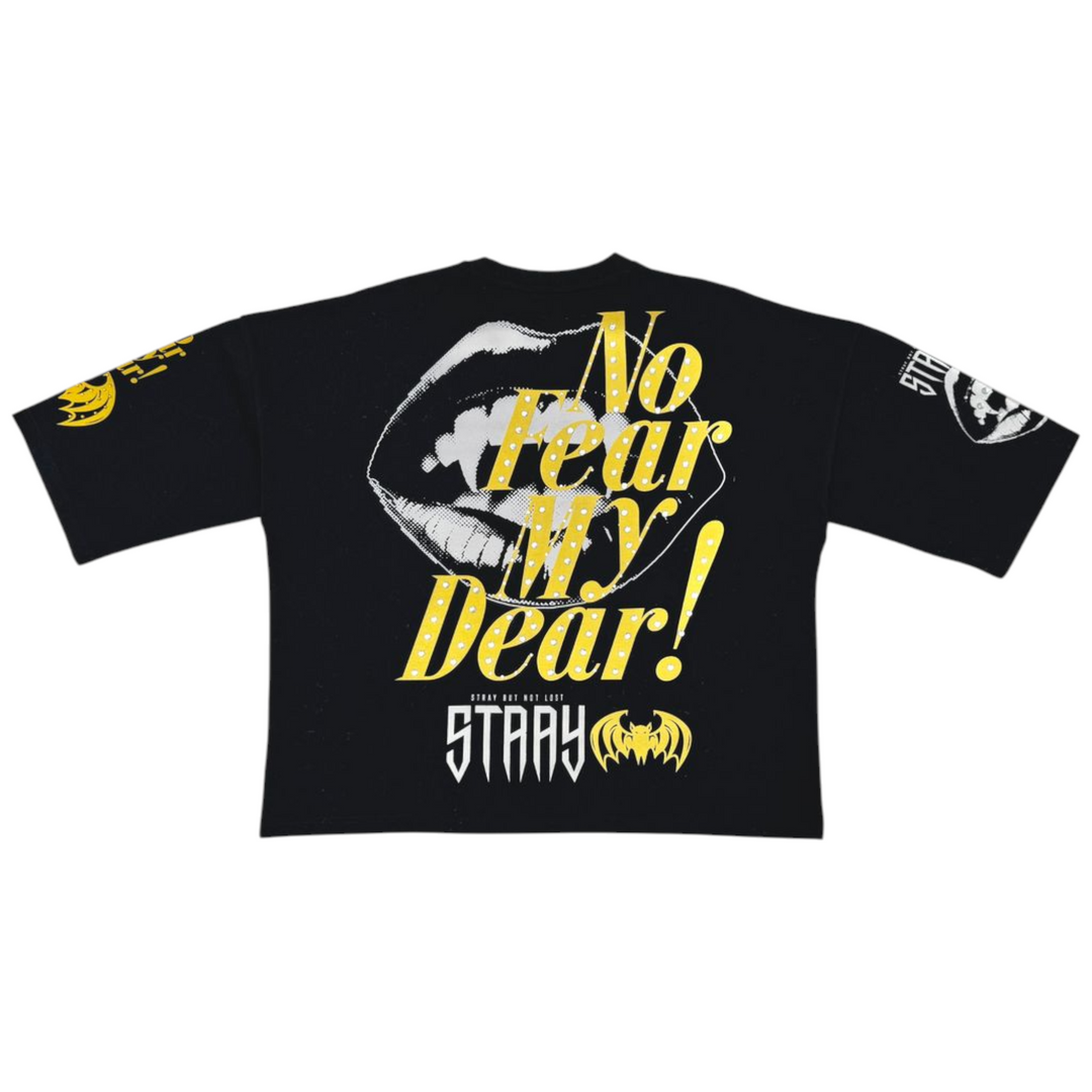 Stray No Fear 3/4 Sleeve Tee Black
