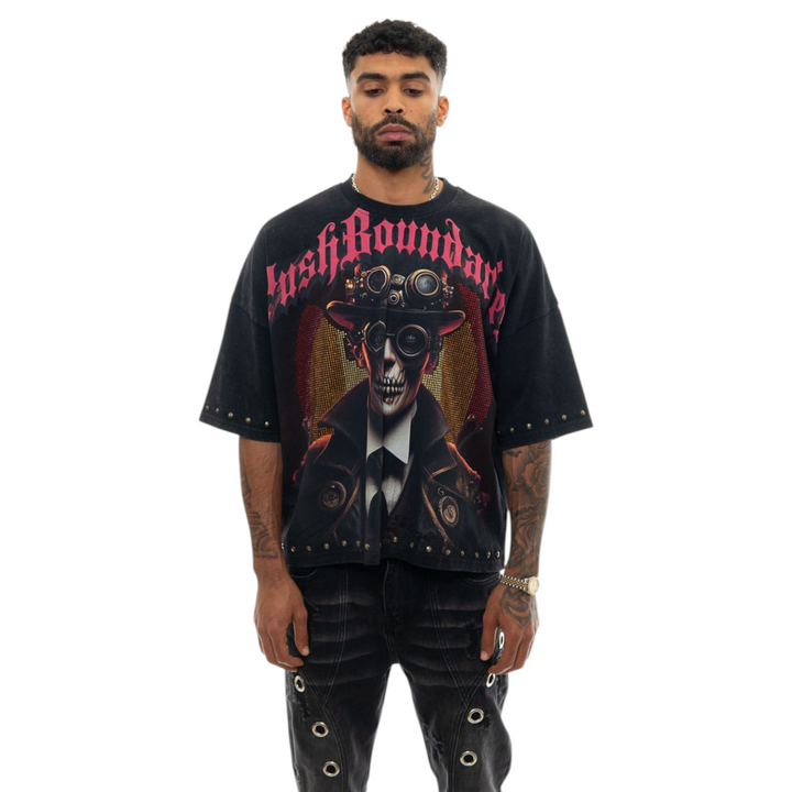 Stray Boundaries Crop Tee Black