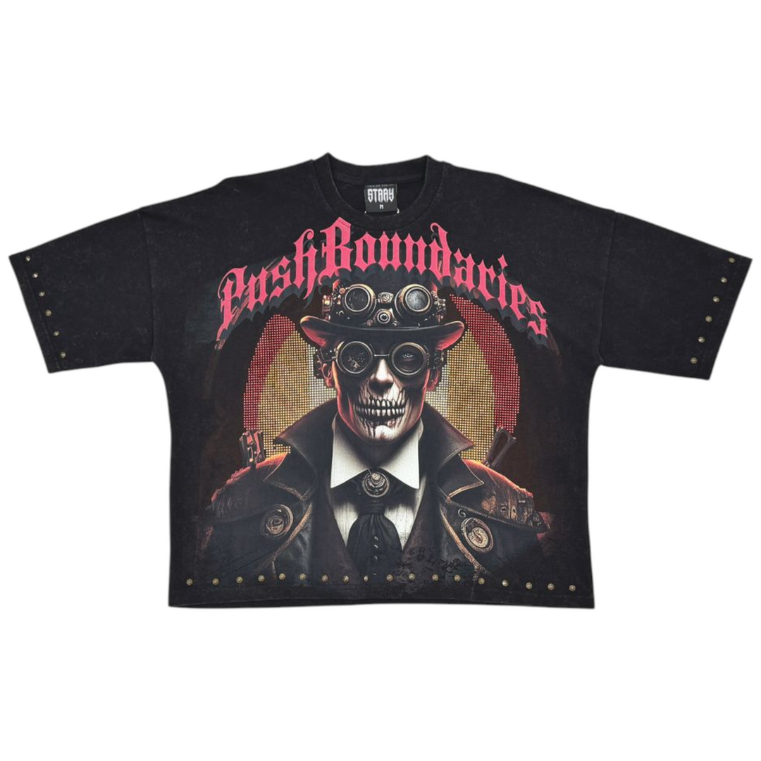 Stray Boundaries Crop Tee Black