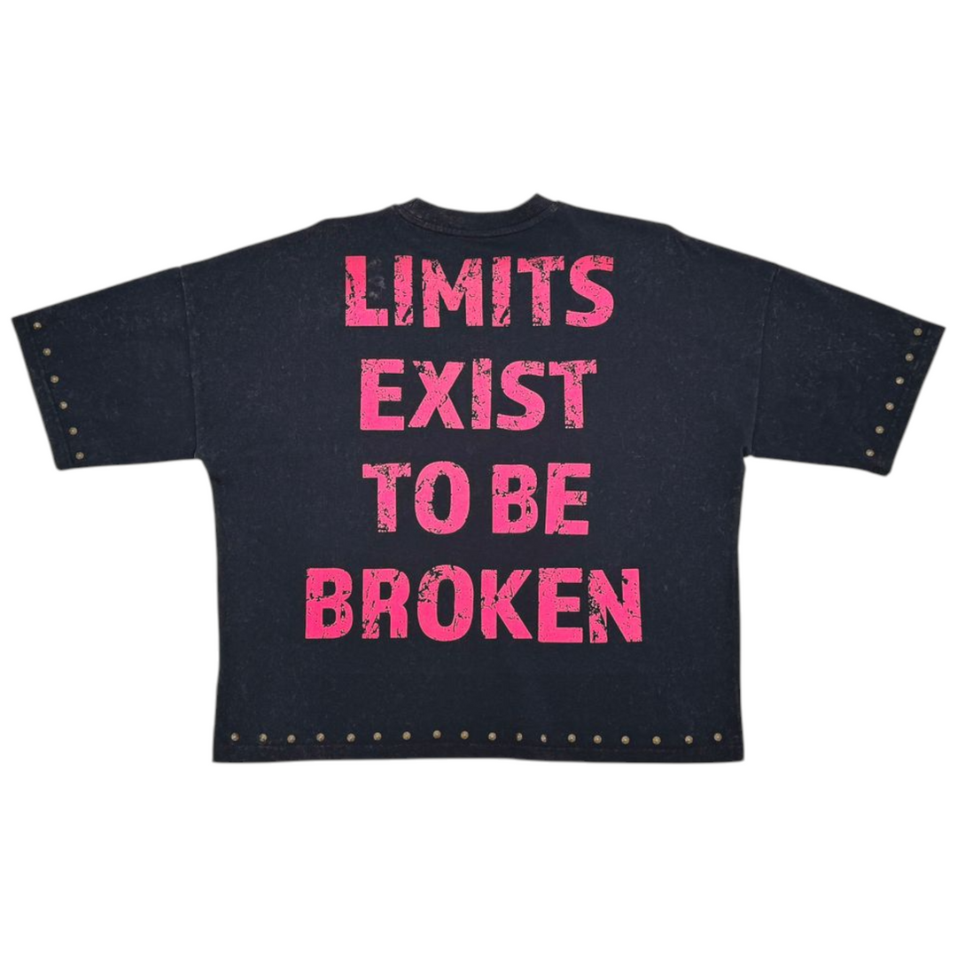 Stray Boundaries Crop Tee Black