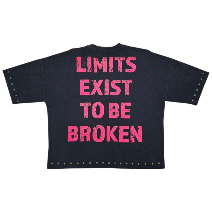 Stray Boundaries Crop Tee Black