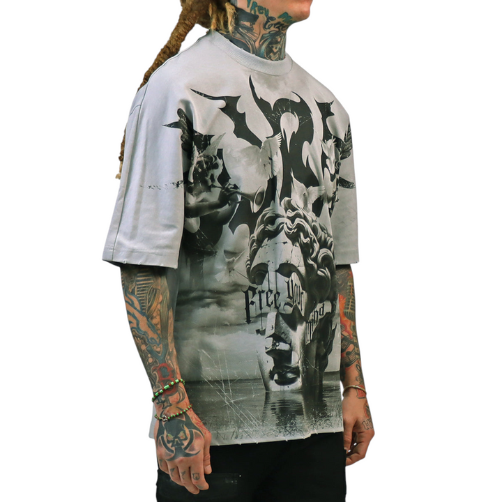 JUREN FREE YOUR MIND GREY T-SHIRT