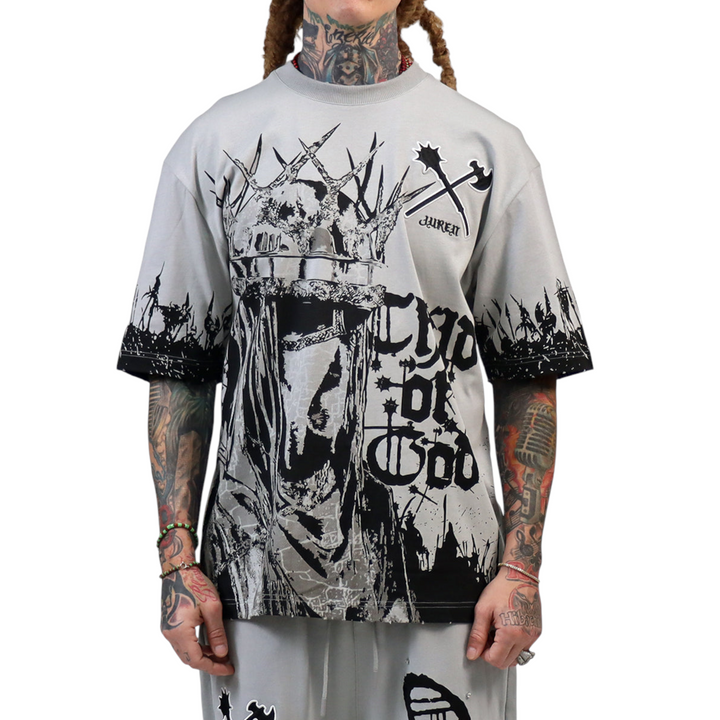 JUREN CHILD OF GOD GREY T-SHIRT BIG & TALL