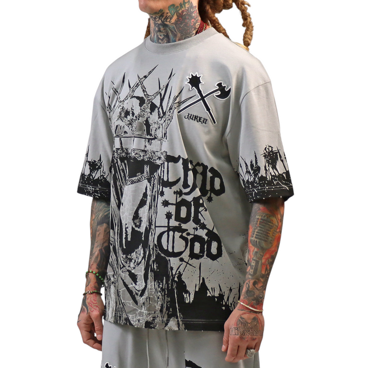 JUREN CHILD OF GOD GREY T-SHIRT BIG & TALL