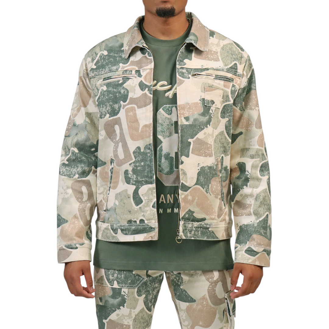 Blac Leaf Rooted In Purpose Camo Bucket Hat & Embracing Life Shirt & Rooted In Purpose Camo Jacket Olive Bundle