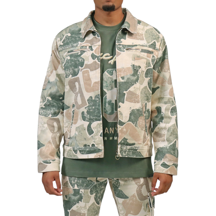 Blac Leaf Rooted In Purpose Camo Bucket Hat & Embracing Life Shirt & Rooted In Purpose Camo Jacket Olive Bundle