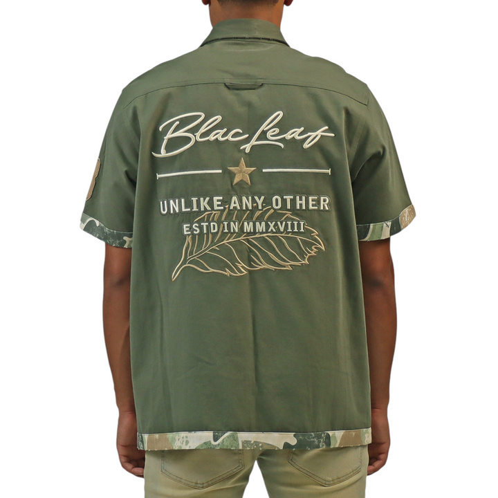 Blac Leaf Unlike Any Other Button Up Shirt Olive