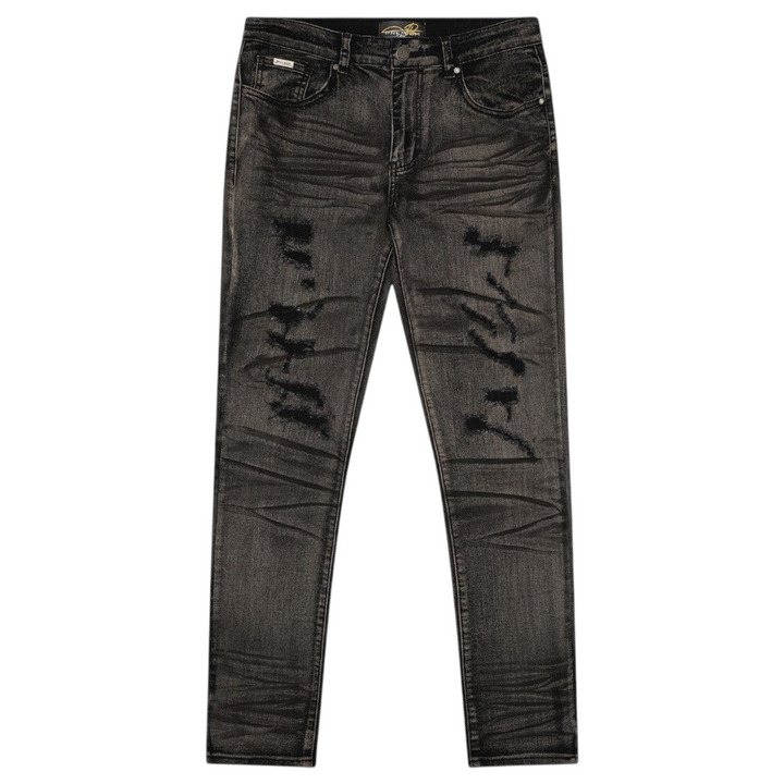 Stray No Fear 3/4 Sleeve Tee Black & Milano Milan Slim Straight Fit Jean Black Acid Outfit Combo