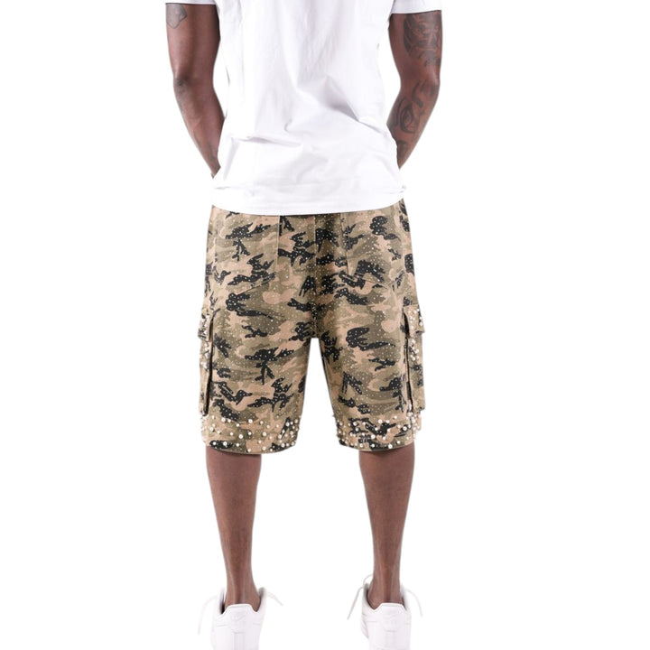 Paper Money Pearl Crystal Camo Shorts