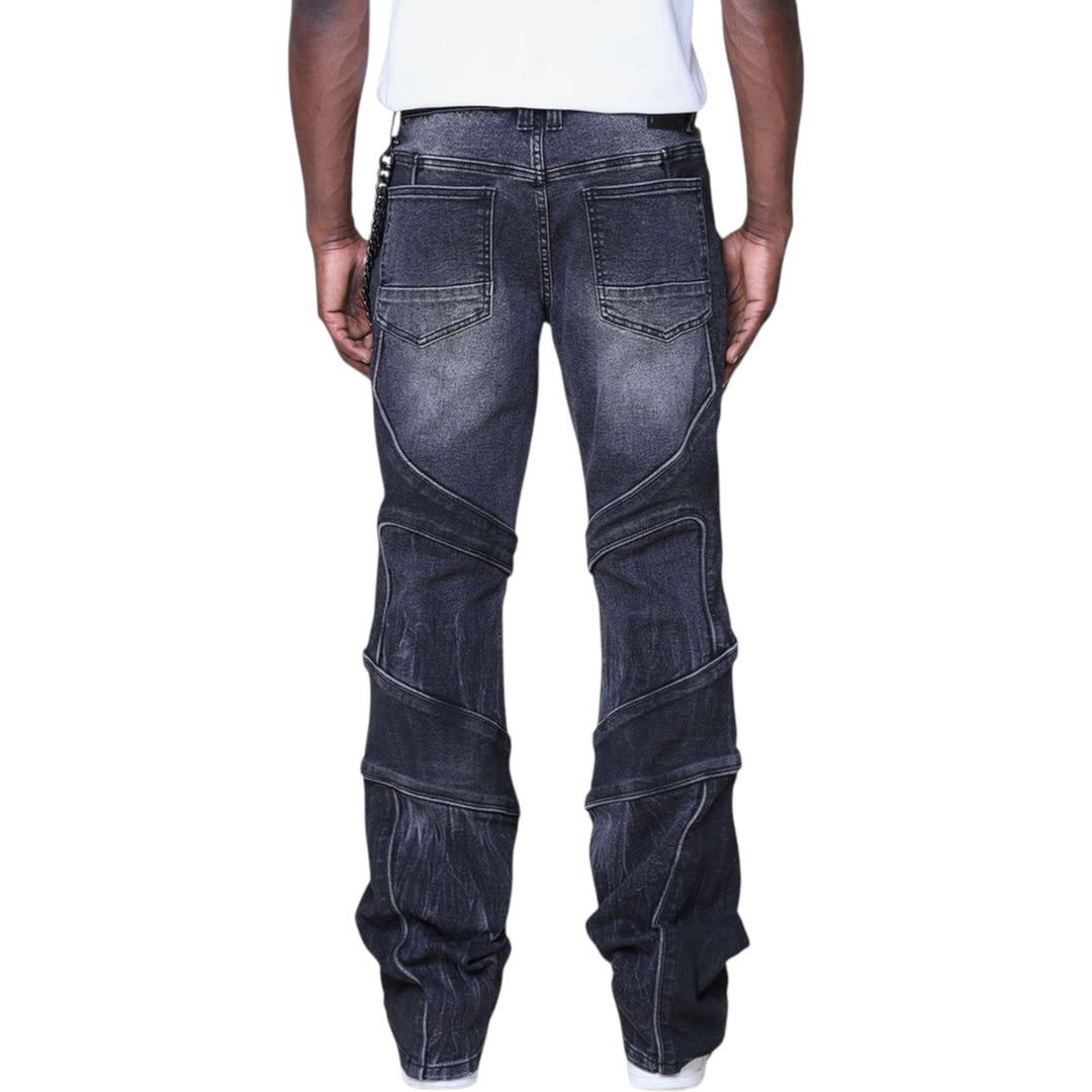 Smoke Rise Colorblock Stacked Jean Willow Black