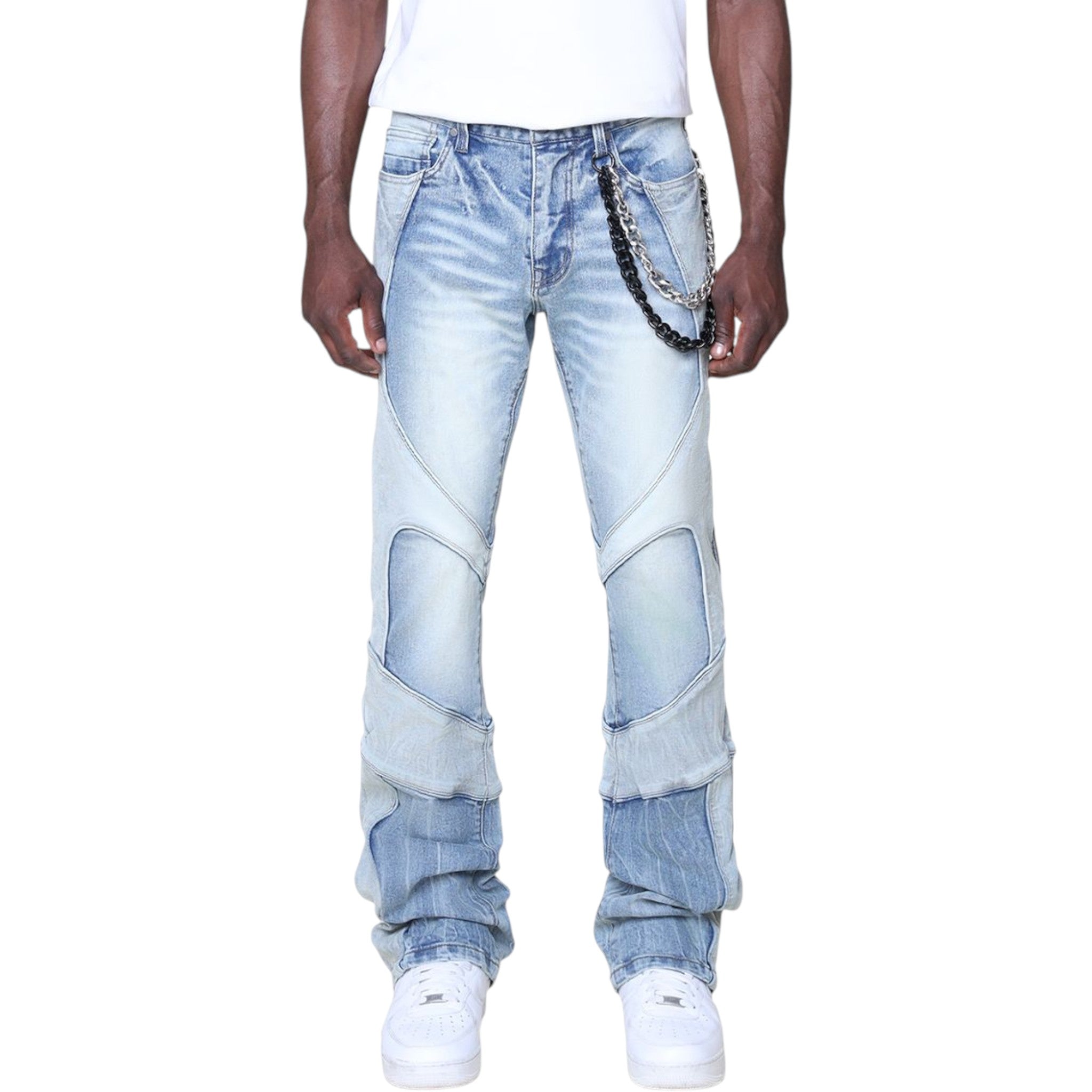 Smoke Rise Colorblock Stacked Jean Artemis Blue – Purple Carpet Miami