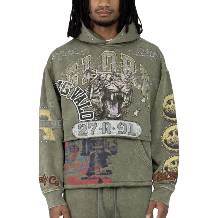 Smoke Rise Glory 2-FER Oversize Hoodie Army Olive