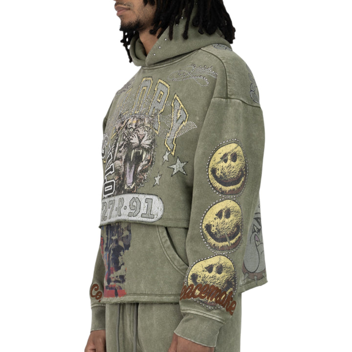 Smoke Rise Glory 2-FER Oversize Hoodie Army Olive