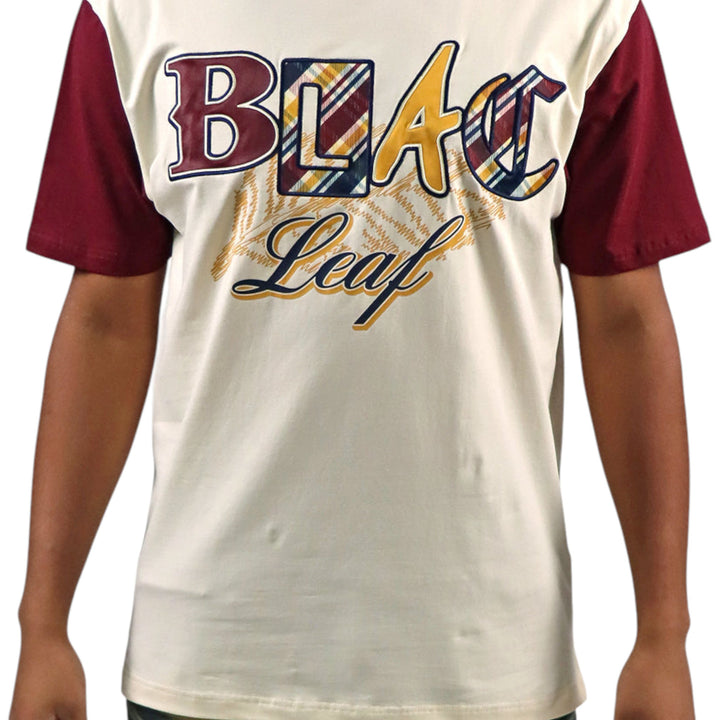 BLAC LEAF  PLAID PATCHWORK T-SHIRT
