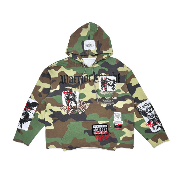 Gunzinii Warrior Patches Camo Hoodie