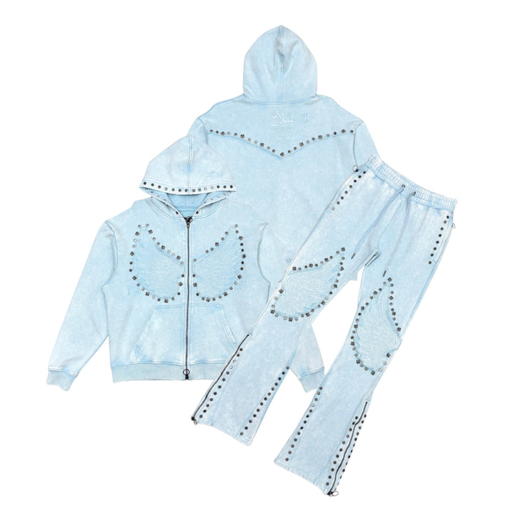 Gunzinii Wings Hoodie and Pant Set Sky Blue