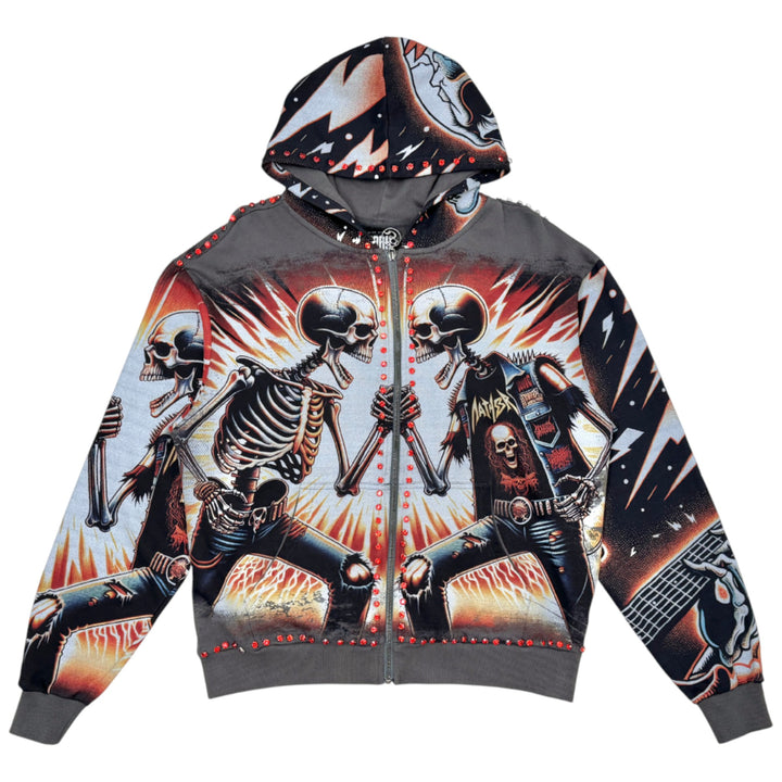 Stray ST1541 Rocker Zipper Hoodie Charcoal