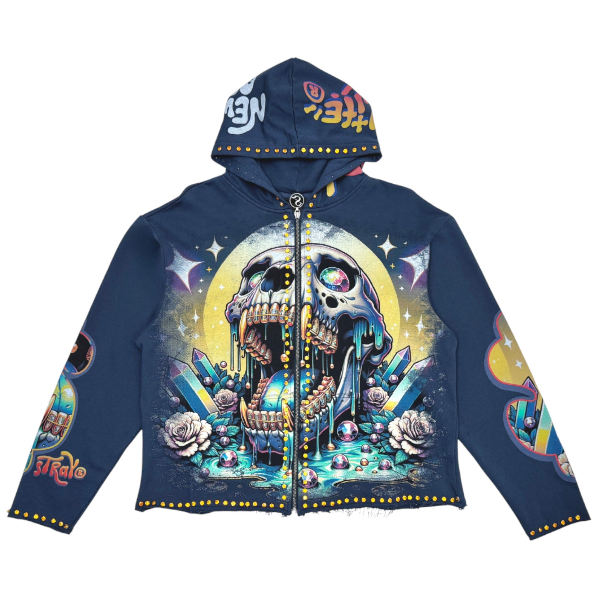 SuperStructure スウェット/fight it out パーカー Stray ST1550 Fangs Zipper Hoodie Navy – Purple Carpet Miami