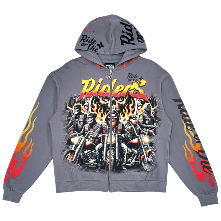 Stray ST1544 Riders Zipper Hoodie Soil Grey