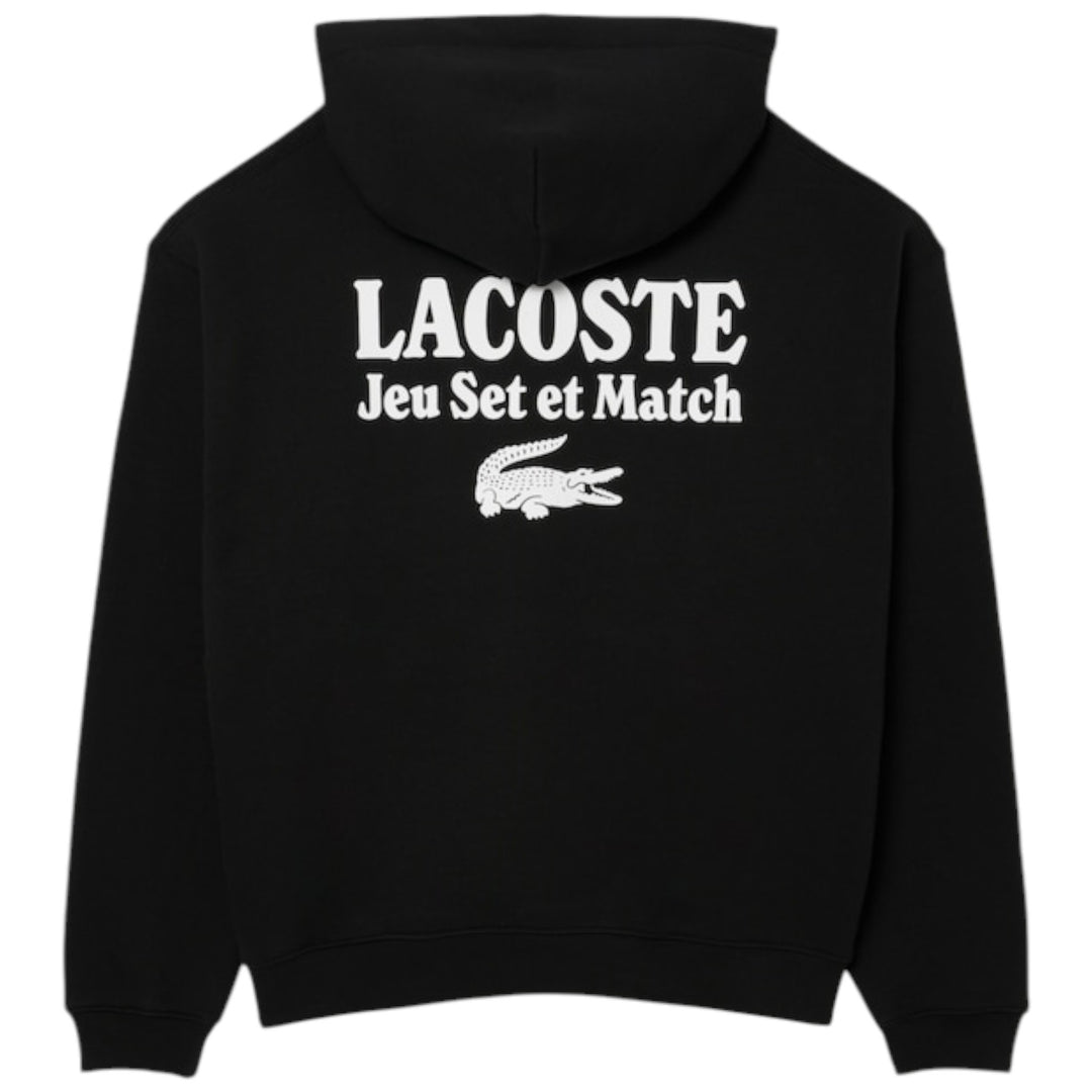 Lacoste SH5947-51 Multi Print Fleece Hoodie Black