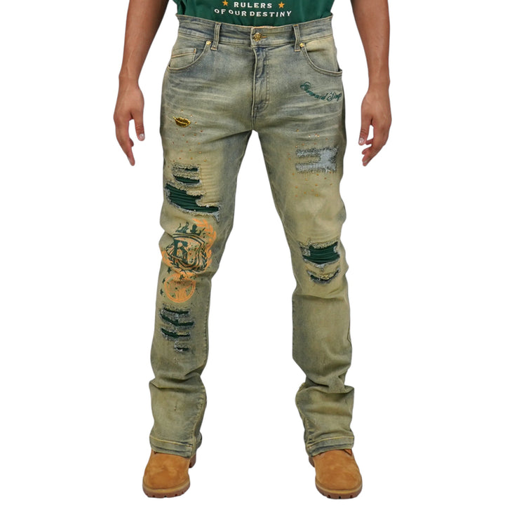 Blac Leaf Crowned Kings Denim Jean