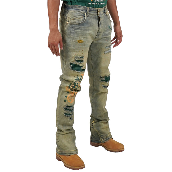 Blac Leaf Crowned Kings Denim Jean