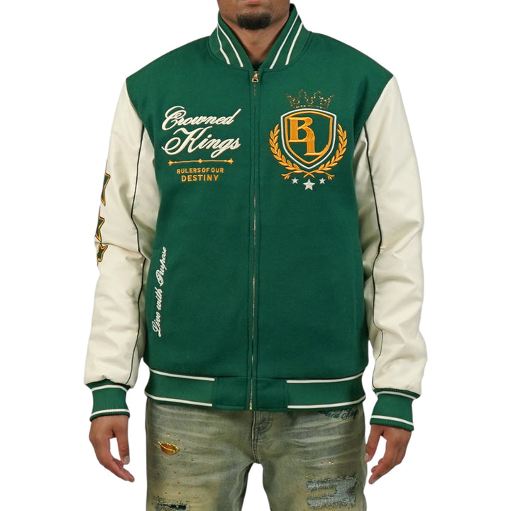 Blac Leaf Crowned Kings Bomber Jacket Big & Tall