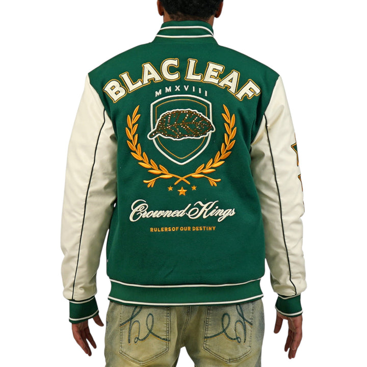 Blac Leaf Crowned Kings Bomber Jacket Big & Tall