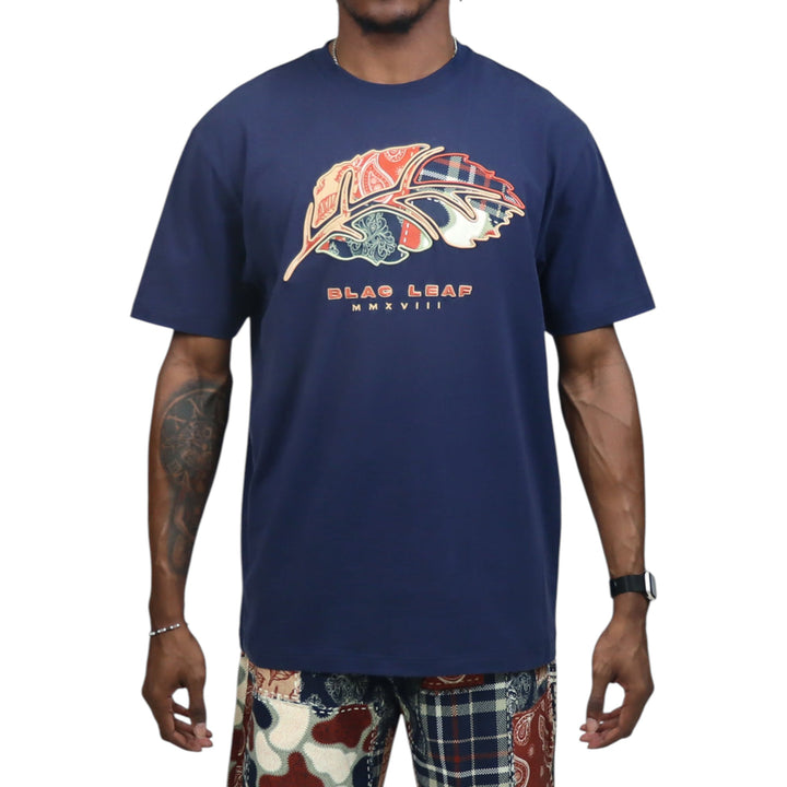 Blac Leaf Greatness Made Me Tee Navy