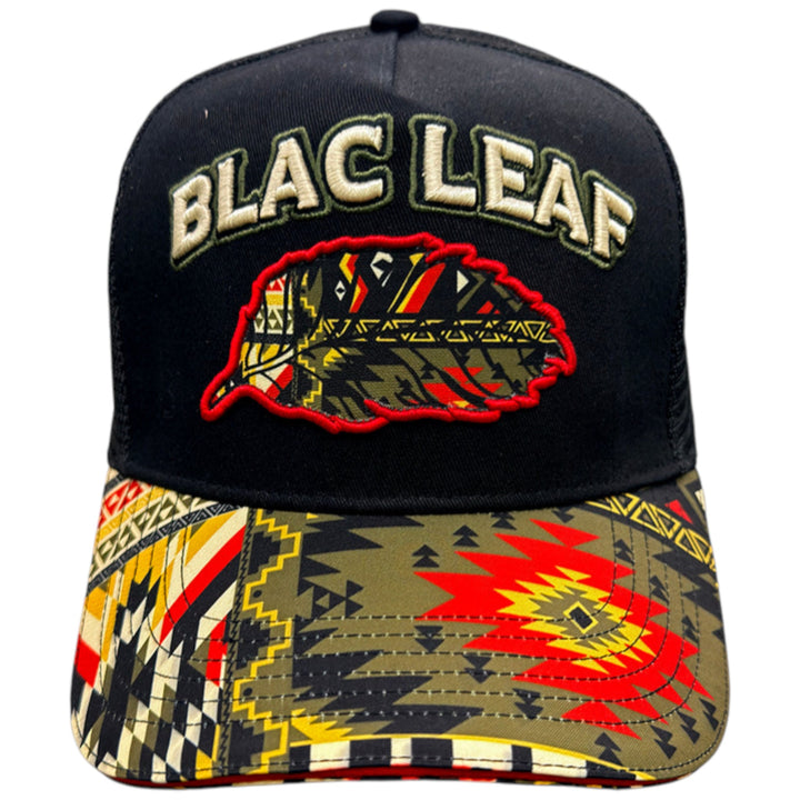 Blac Leaf Sunrise On The Brave Trucker Hat AOP