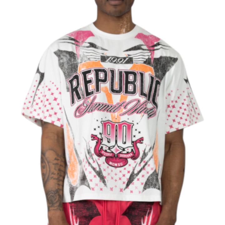 Smoke Rise KT26S551 Republic Tee White With Pink