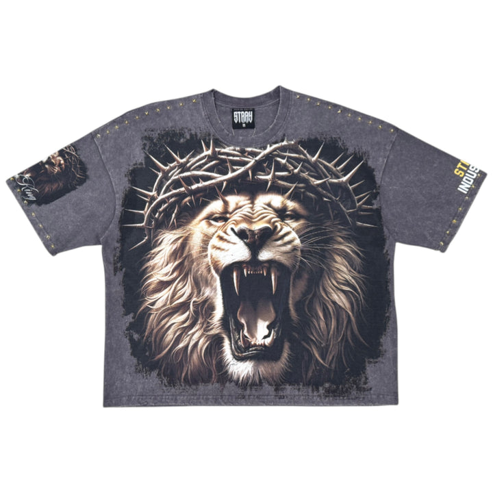 Stray Lion Tee Charcoal