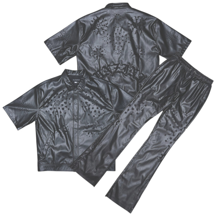Gunzinii PU Button Up And Pant SET Black