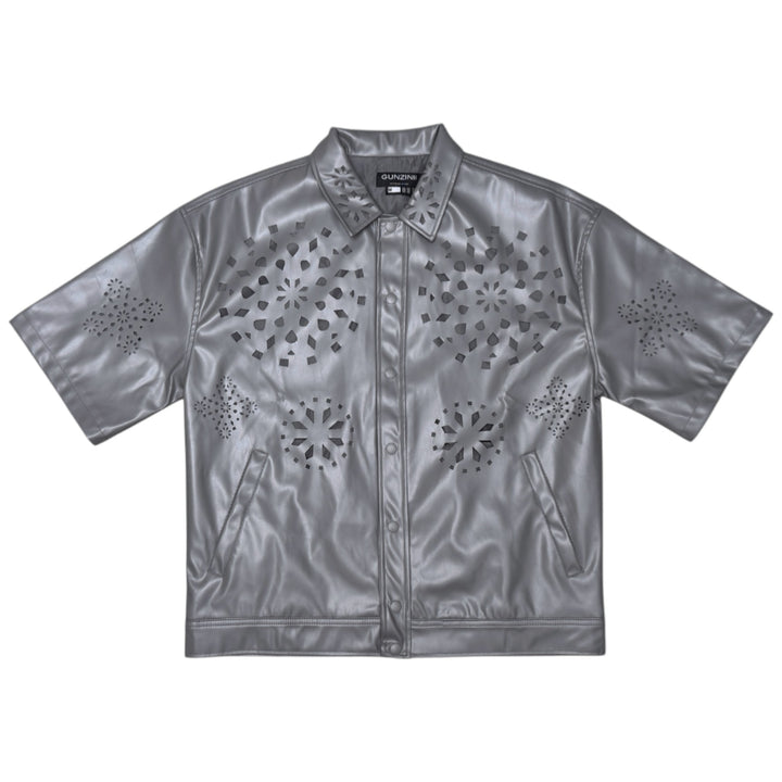 Gunzinii PU Button Up And Pant SET Light Grey