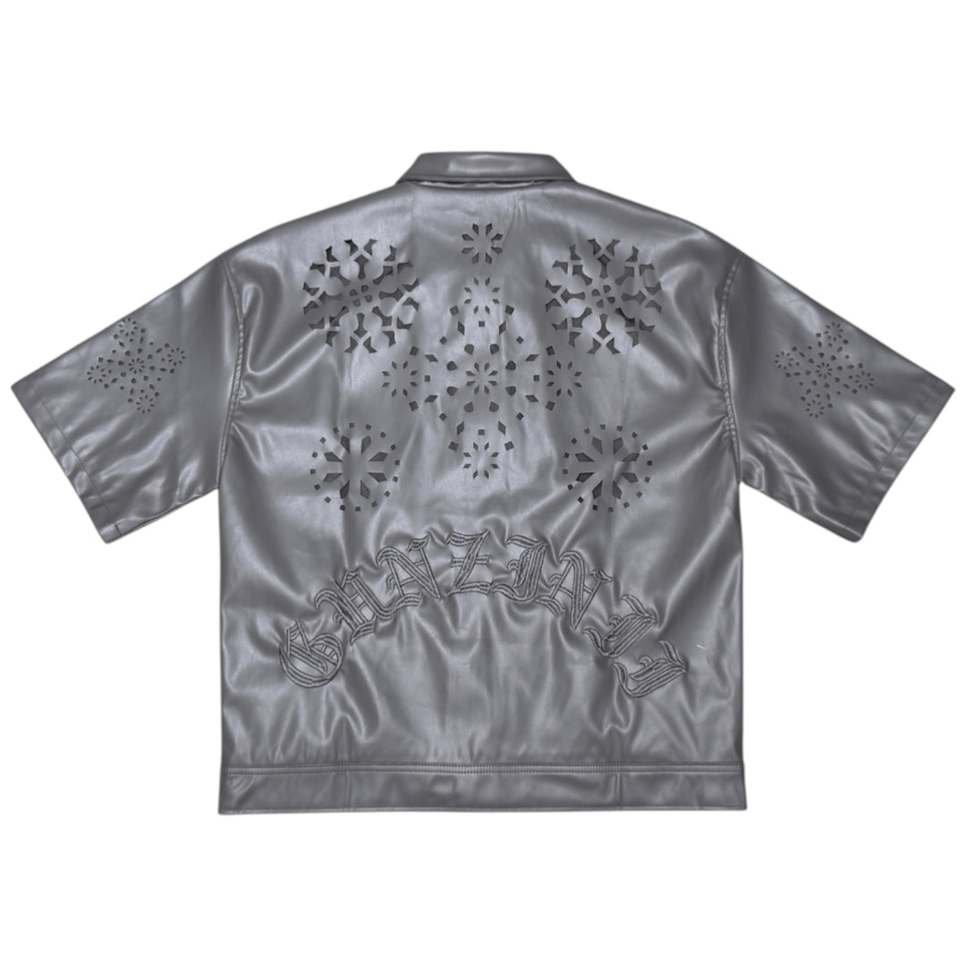 Gunzinii PU Button Up And Pant SET Light Grey