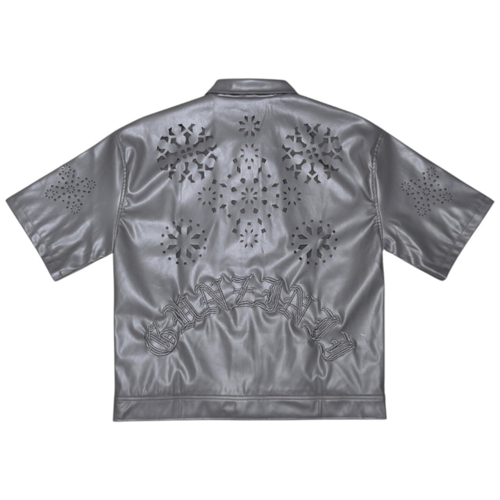 Gunzinii PU Button Up And Pant SET Light Grey