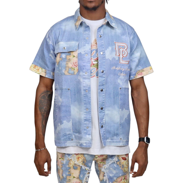 Blac Leaf Redefining Button Up Big & Tall Sky Denim Blue