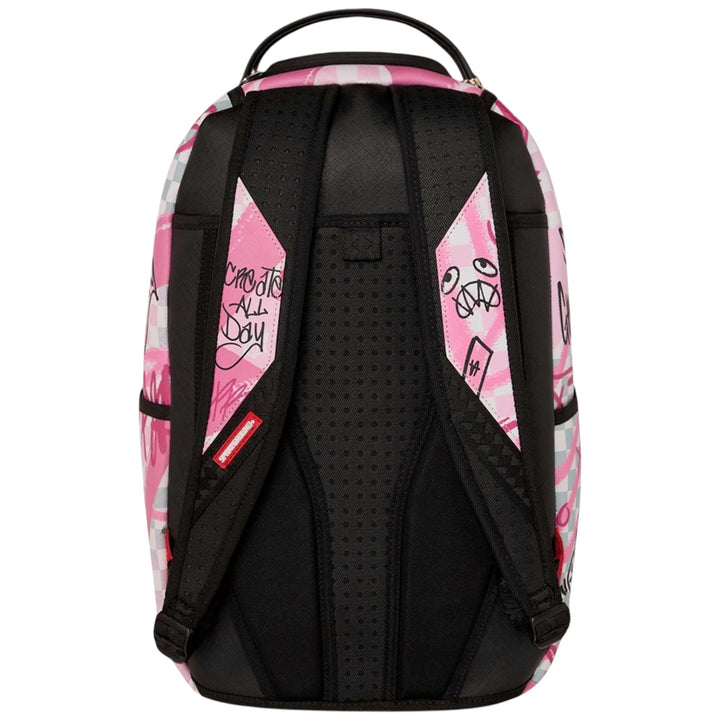 Sprayground Pink Smoke Check Backpack