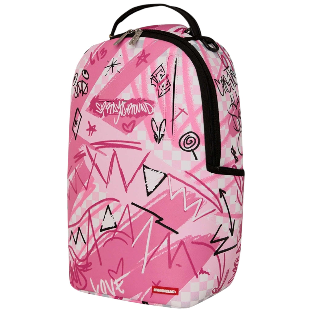 Sprayground Pink Smoke Check Backpack