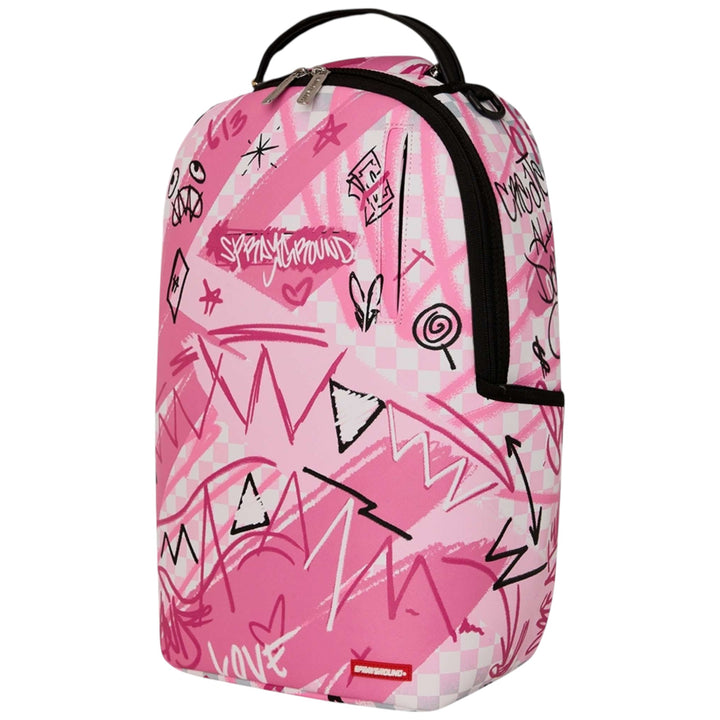Sprayground Pink Smoke Check Backpack
