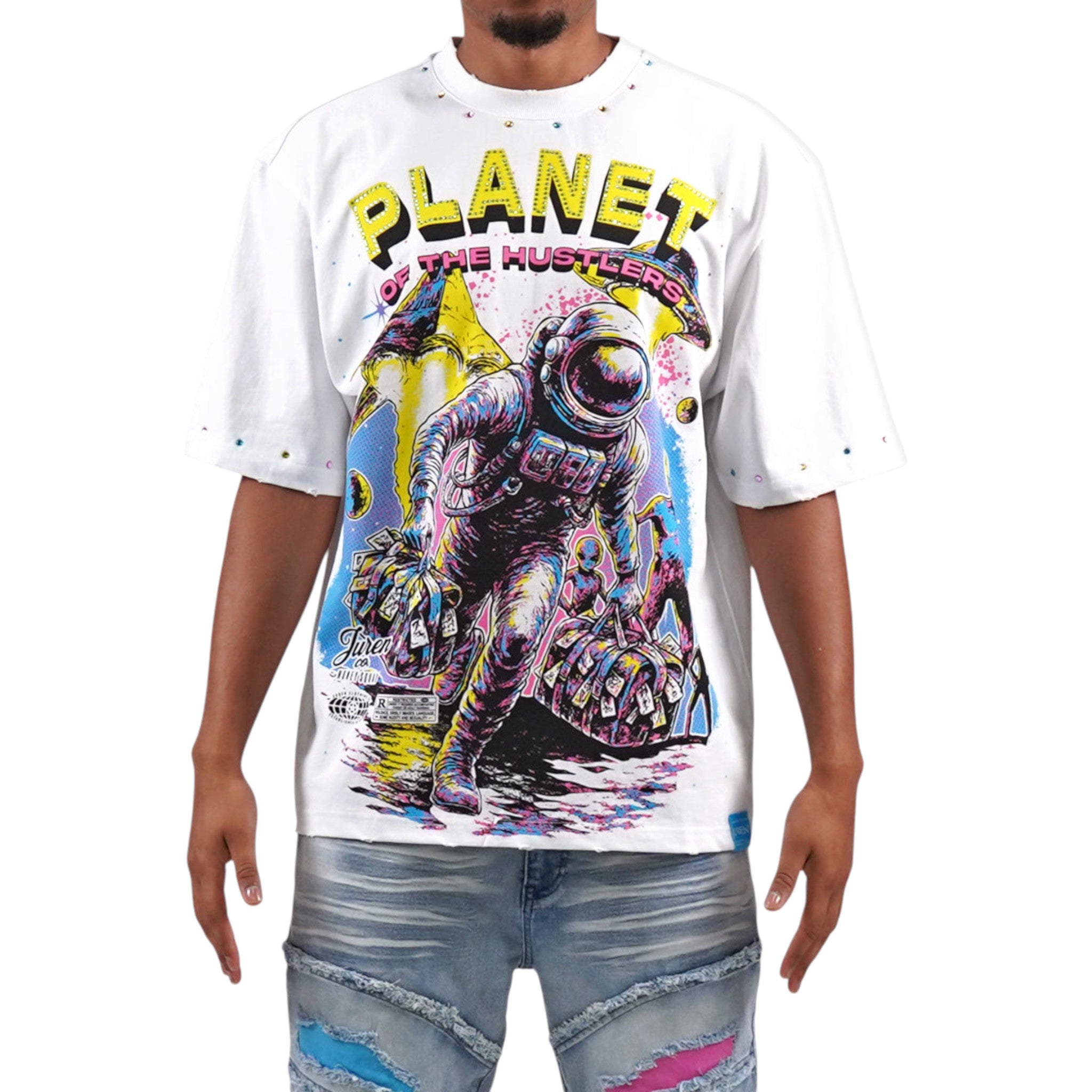 Juren Planet Hustlers Tee White – Purple Carpet Miami