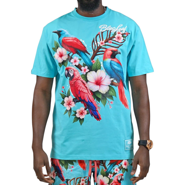 Blac Leaf Tropical Arrangement T-Shirt Big & Tall