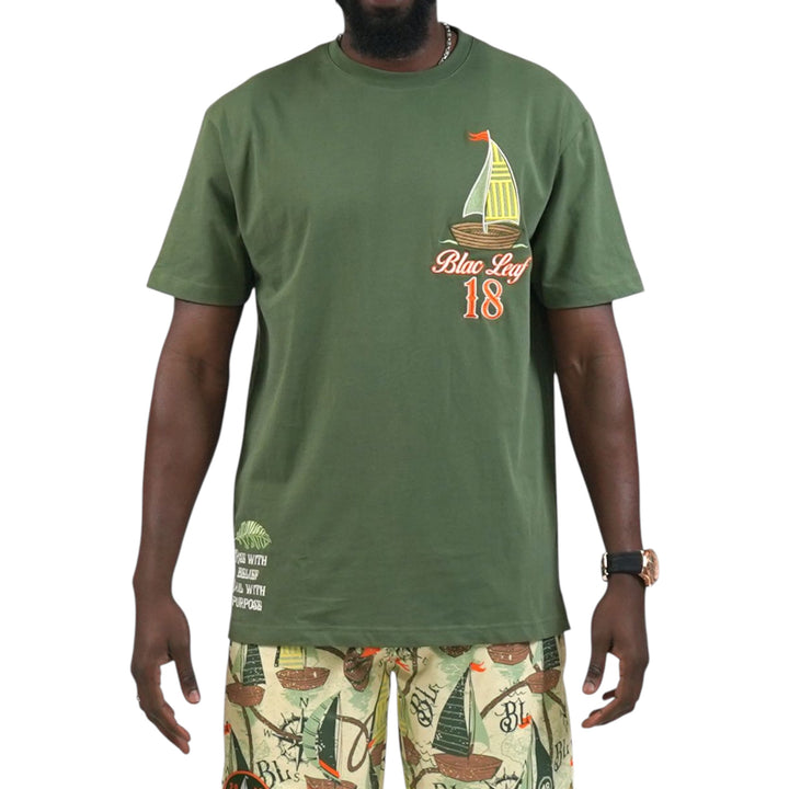 Blac Leaf Rise With Belief T-Shirt Olive