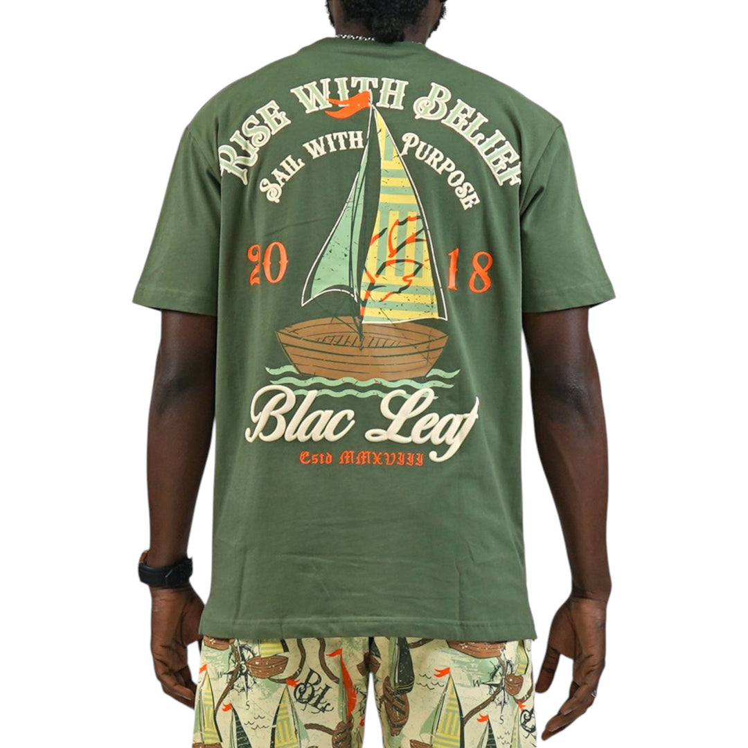 Blac Leaf Rise With Belief T-Shirt Olive