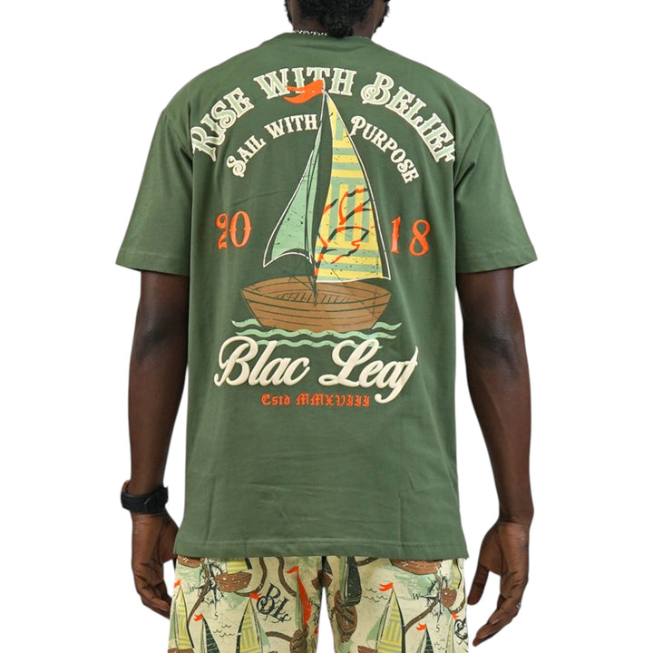 Blac Leaf Rise With Belief T-Shirt Olive