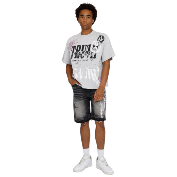 Smoke Rise Faith Over Fear Short Shale Black