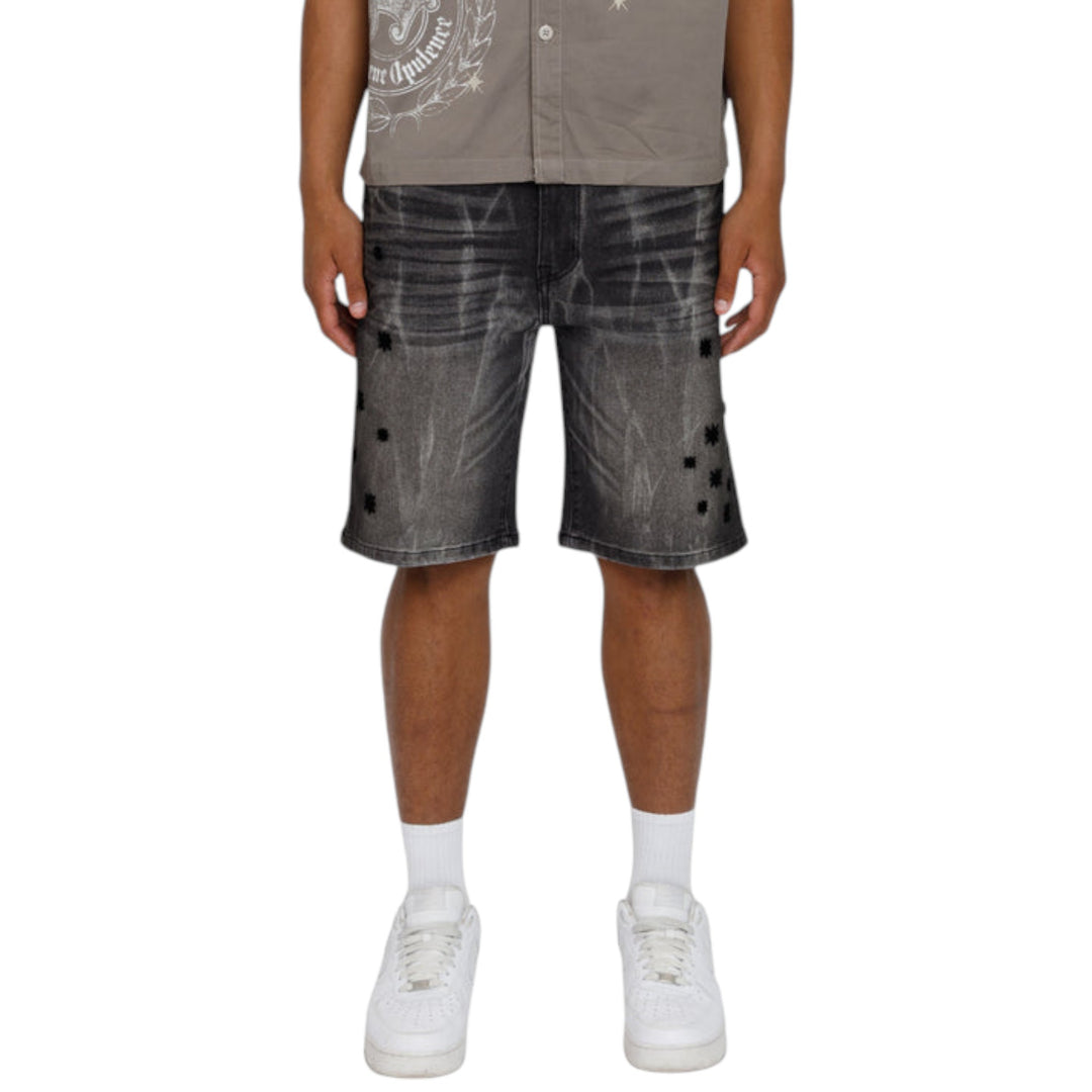Smoke Rise Overspray Shorts Smokey Black