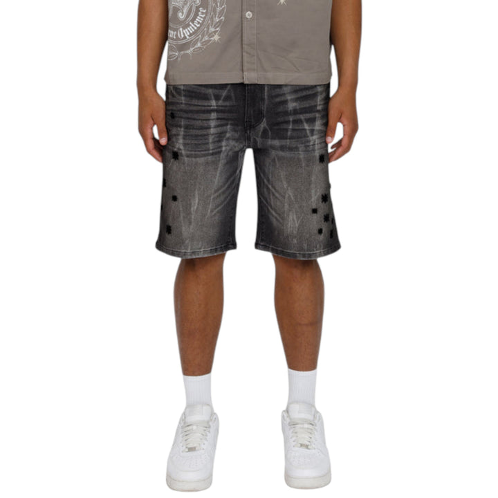 Smoke Rise Overspray Shorts Smokey Black