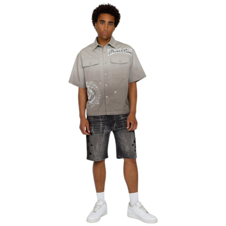 Smoke Rise Overspray Shorts Smokey Black