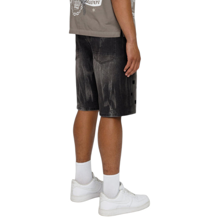 Smoke Rise Overspray Shorts Smokey Black